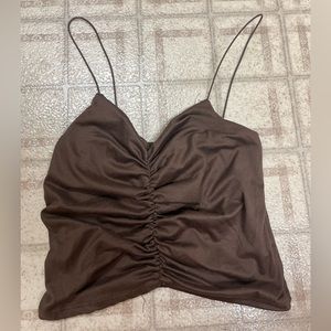 brown crop top, size small